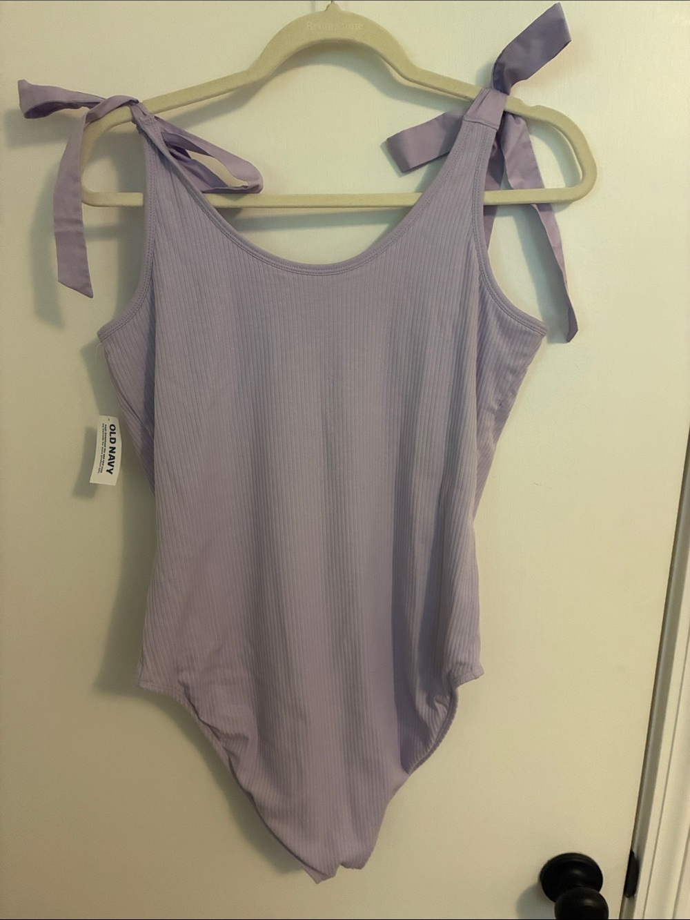 Old Navy lavender ribbed bodysuit with ties - Picture 4 of 4